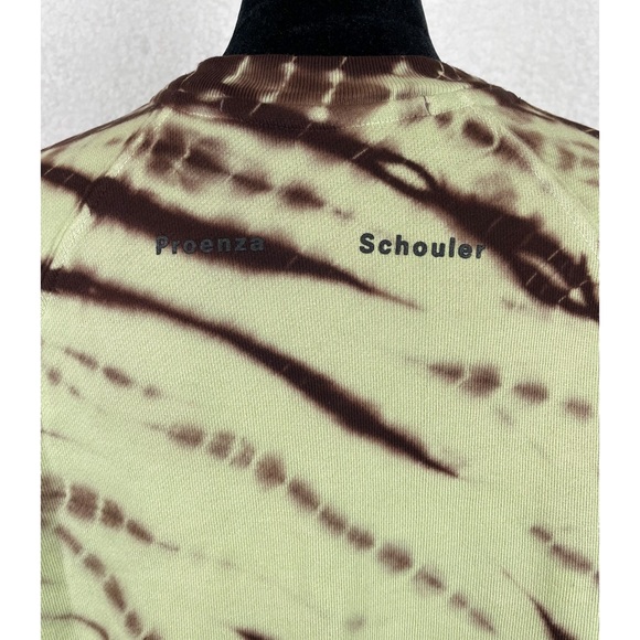 PROENZA SCHOULER • Mint/Brown White Label Modified Raglan Tie Dye Sweatshirt, XS - Picture 10 of 16